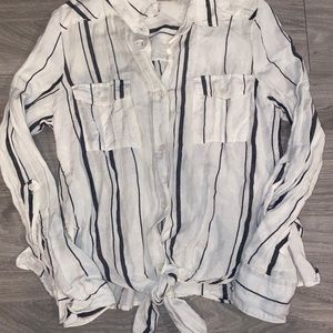 Button Down flannel with front tie